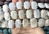 CNG7764 13*18mm - 15*25mm faceted freeform grey moonstone beads