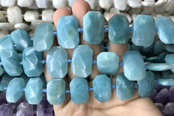 CNG7770 13*18mm - 15*25mm faceted freeform amazonite beads