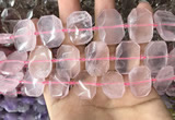 CNG7776 13*18mm - 15*25mm faceted freeform rose quartz beads