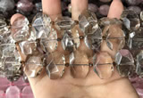 CNG7779 13*18mm - 15*25mm faceted freeform smoky quartz beads