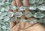 CNG7803 13*18mm - 18*25mm faceted freeform green quartz beads