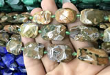 CNG7818 15.5 inches 13*18mm - 18*25mm faceted freeform rhyolite beads