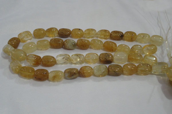 CNG782 15.5 inches 13*18mm nuggets golden rutilated quartz glass beads