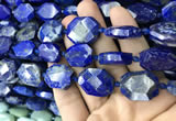 CNG7823 15.5 inches 13*18mm - 18*25mm faceted freeform lapis lazuli beads