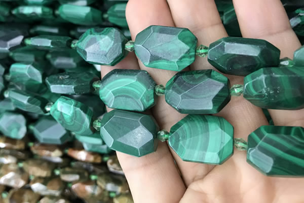 CNG7824 15.5 inches 13*18mm - 18*25mm faceted freeform malachite beads