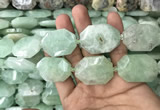 CNG7831 20*28mm - 25*35mm faceted freeform light prehnite beads