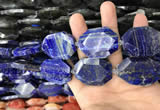 CNG7836 22*30mm - 28*35mm faceted freeform lapis lazuli beads