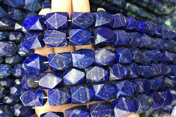 CNG7848 15.5 inches 12*16mm - 13*18mm faceted nuggets lapis lazuli beads