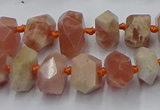 CNG7853 15.5 inches 6*10mm - 8*12mm faceted nuggets sunstone beads