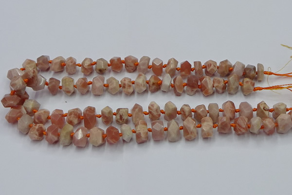 CNG7853 15.5 inches 6*10mm - 8*12mm faceted nuggets sunstone beads