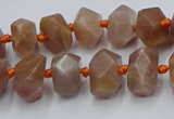 CNG7854 15.5 inches 6*10mm - 8*12mm faceted nuggets sunstone beads