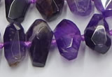 CNG7855 15.5 inches 8*12mm - 15*25mm faceted nuggets amethyst beads