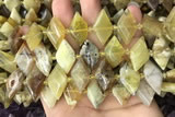 CNG7876 13*20mm - 15*25mm faceted freeform yellow opal beads