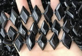 CNG7897 13*20mm - 15*25mm faceted freeform black tourmaline beads