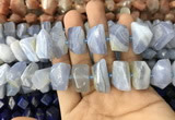 CNG7898 12*16mm - 15*20mm faceted nuggets blue chalcedony beads