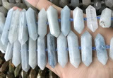 CNG7906 10*25mm - 12*45mm faceted nuggets aquamarine graduated beads