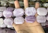 CNG7914 22*30mm - 25*35mm faceted freeform kunzite beads