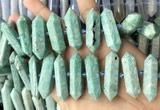 CNG7927 15.5 inches 10*25mm - 12*45mm faceted nuggets amazonite beads