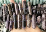 CNG7928 15.5 inches 10*25mm - 12*45mm faceted nuggets charoite beads