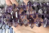 CNG7930 15.5 inches 8*22mm - 12*30mm faceted nuggets amethyst beads