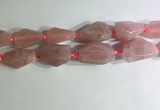 CNG7951 15.5 inches 15*25mm - 20*40mm nuggets rose quartz beads