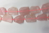 CNG7971 25*30mm - 35*45mm freeform rose quartz slab beads