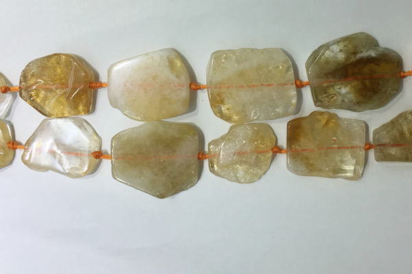 CNG7972 25*30mm - 35*45mm freeform citrine slab beads