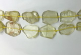 CNG7973 25*30mm - 35*45mm freeform lemon quartz slab beads