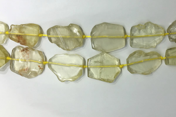 CNG7973 25*30mm - 35*45mm freeform lemon quartz slab beads