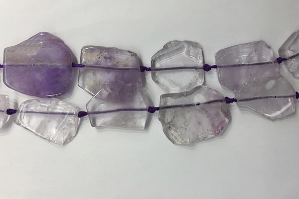 CNG7974 25*30mm - 35*45mm freeform light amethyst slab beads