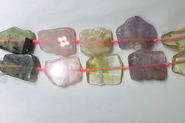 CNG7978 25*30mm - 35*45mm freeform mixed quartz slab beads