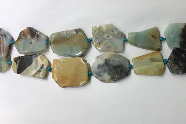 CNG7980 25*30mm - 35*45mm freeform amazonite slab beads