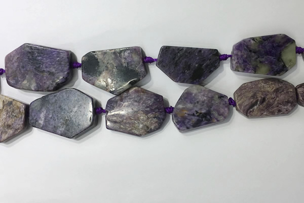 CNG7982 25*30mm - 35*45mm freeform charoite slab beads