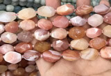 CNG7994 12*16mm - 13*18mm faceted nuggets pink Botswana agate beads