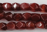 CNG802 15.5 inches 9*12mm faceted nuggets red agate gemstone beads