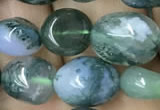 CNG8039 15.5 inches 8*10mm nuggets moss agate beads wholesale