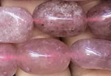 CNG8062 15.5 inches 8*10mm - 10*14mmm nuggets strawberry quartz beads