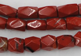 CNG809 15.5 inches 9*13mm faceted nuggets red jasper beads