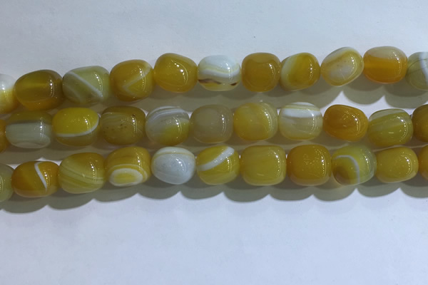 CNG8131 15.5 inches 8*12mm nuggets striped agate beads wholesale