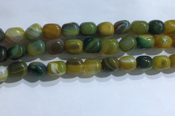 CNG8139 15.5 inches 8*12mm nuggets striped agate beads wholesale