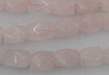 CNG815 15.5 inches 8*12mm faceted nuggets rose quartz beads