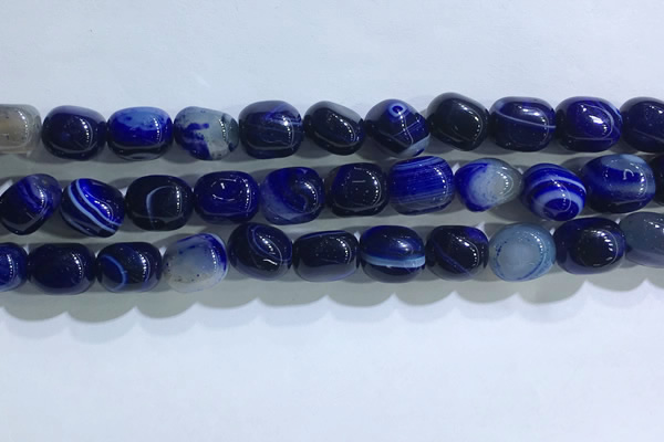 CNG8189 15.5 inches 10*14mm nuggets striped agate beads wholesale