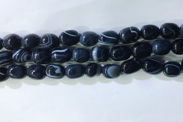 CNG8198 15.5 inches 10*14mm nuggets striped agate beads wholesale