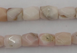 CNG824 15.5 inches 9*12mm faceted nuggets pink opal gemstone beads