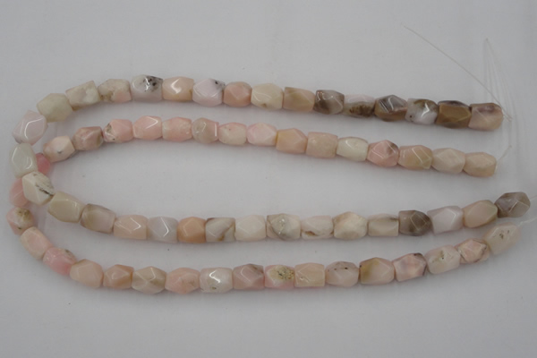 CNG824 15.5 inches 9*12mm faceted nuggets pink opal gemstone beads