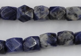 CNG825 15.5 inches 9*12mm faceted nuggets sodalite gemstone beads