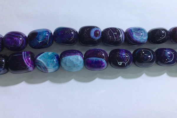 CNG8321 15.5 inches 15*20mm nuggets striped agate beads wholesale