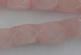 CNG833 15.5 inches 13*18mm faceted nuggets rose quartz beads