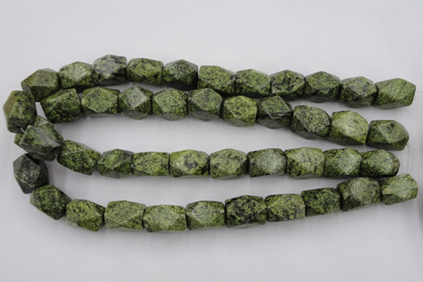 CNG835 15.5 inches 13*18mm faceted nuggets green lace gemstone beads