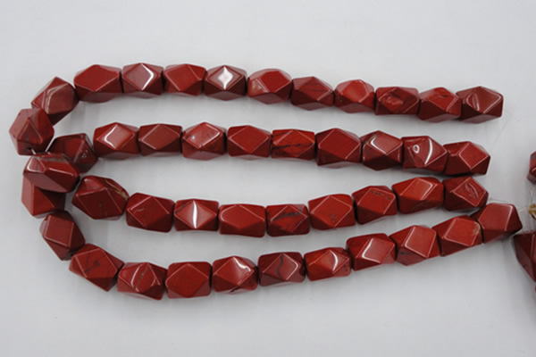 CNG839 15.5 inches 13*18mm faceted nuggets red jasper beads